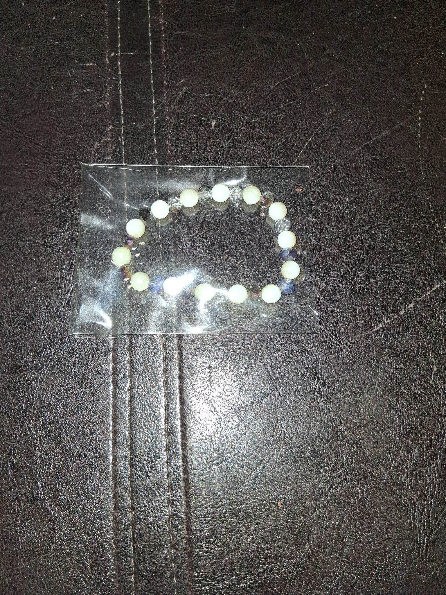 Rainbow crackle beaded bracelet